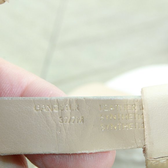 Dune Cream Silver Leather Buckles Ankle Strap Heels Sandals Size 7 EU 37 - Picture 7 of 8